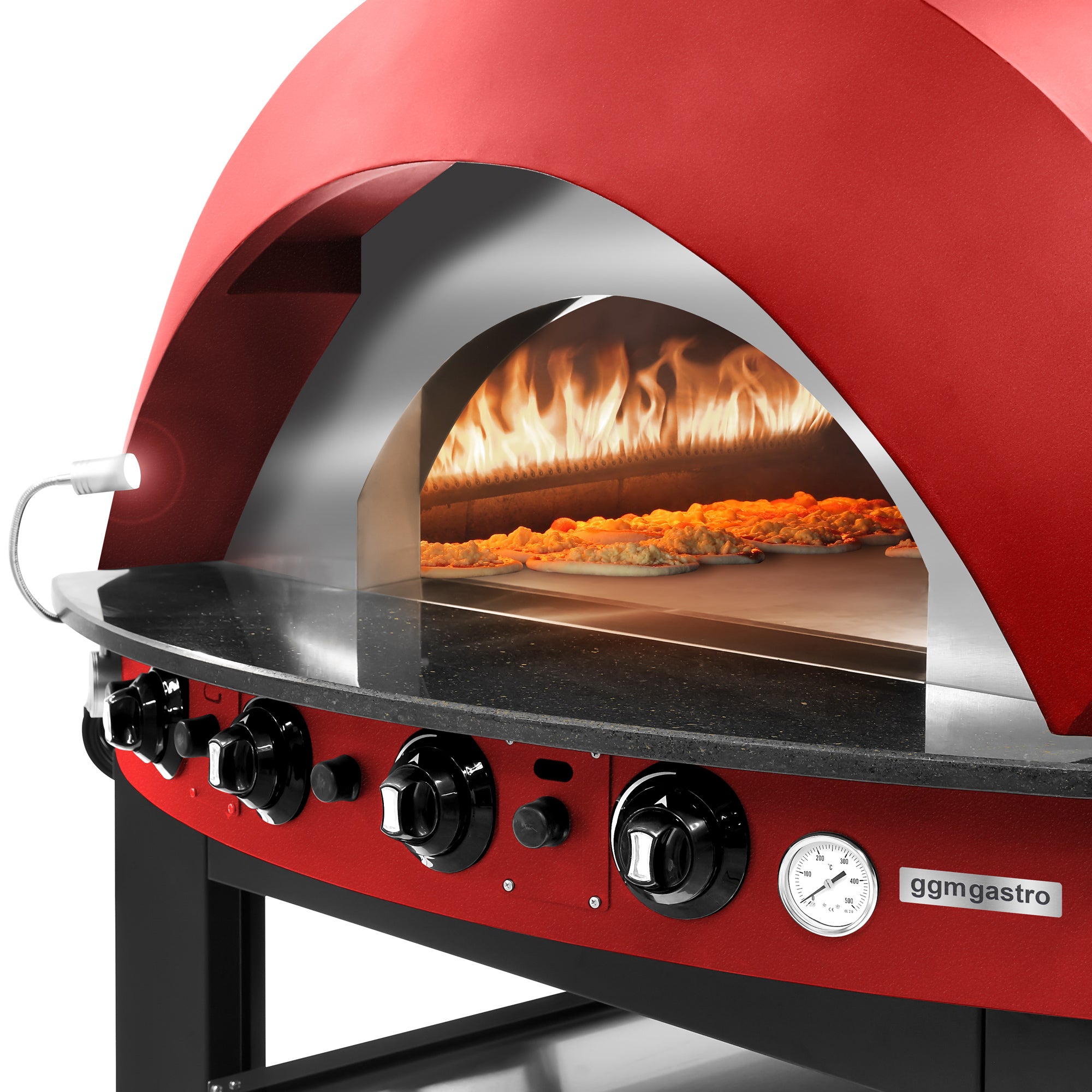 Gas pizza oven - red - with lower rack