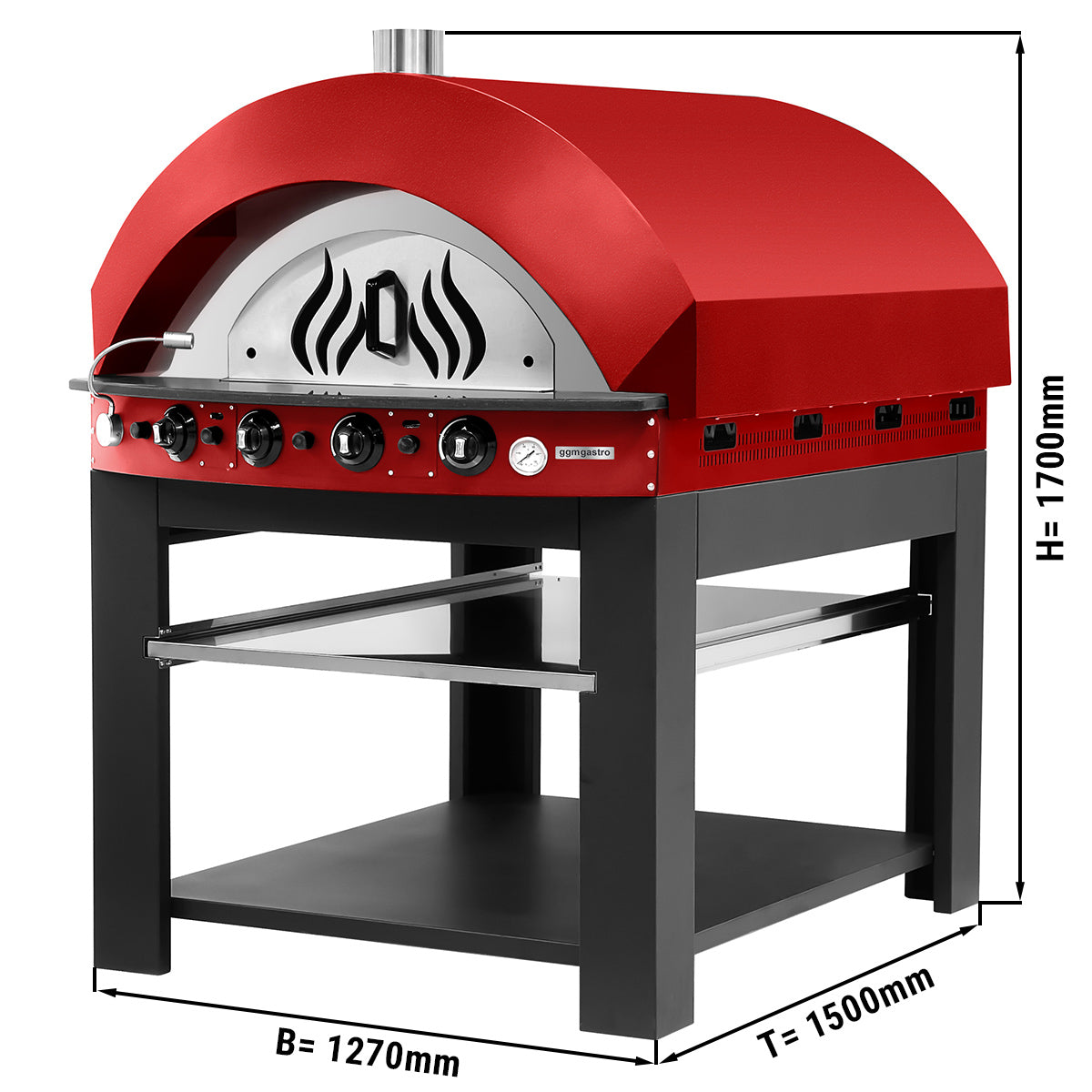 Gas pizza oven - red