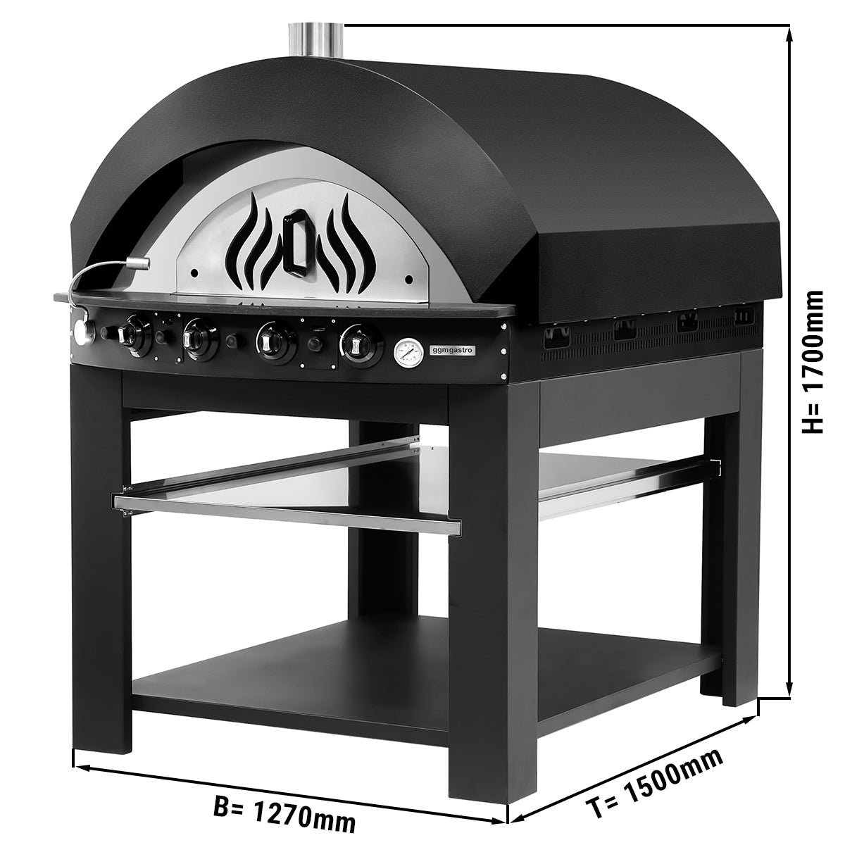 Gas pizza oven - Color Black