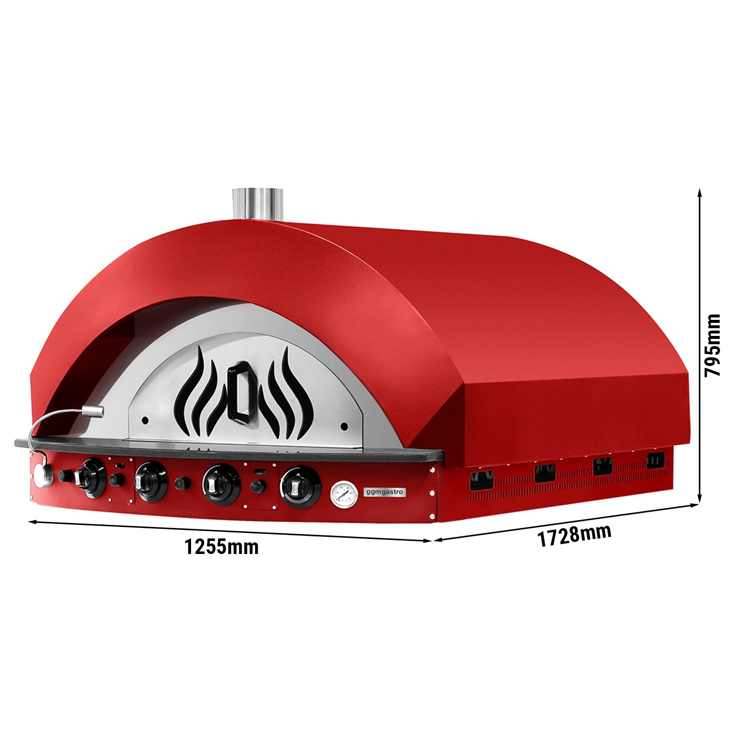 Gas pizza oven - red