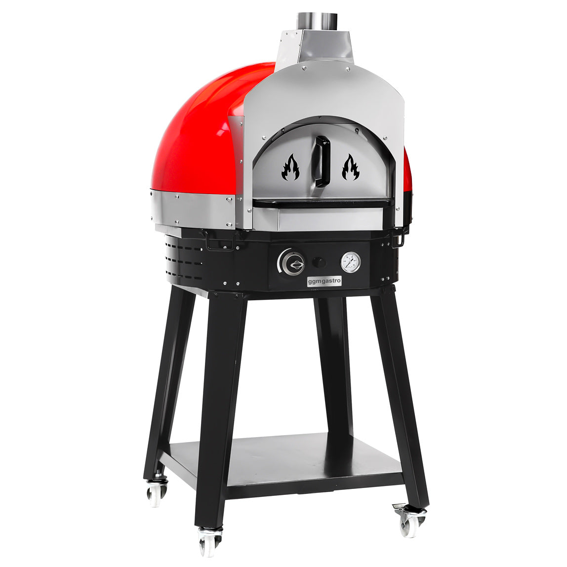 Gas pizza oven red - with base - height: 0.77 m