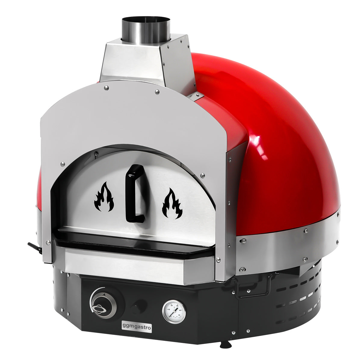 Gas pizza oven red - with base - height: 0.77 m