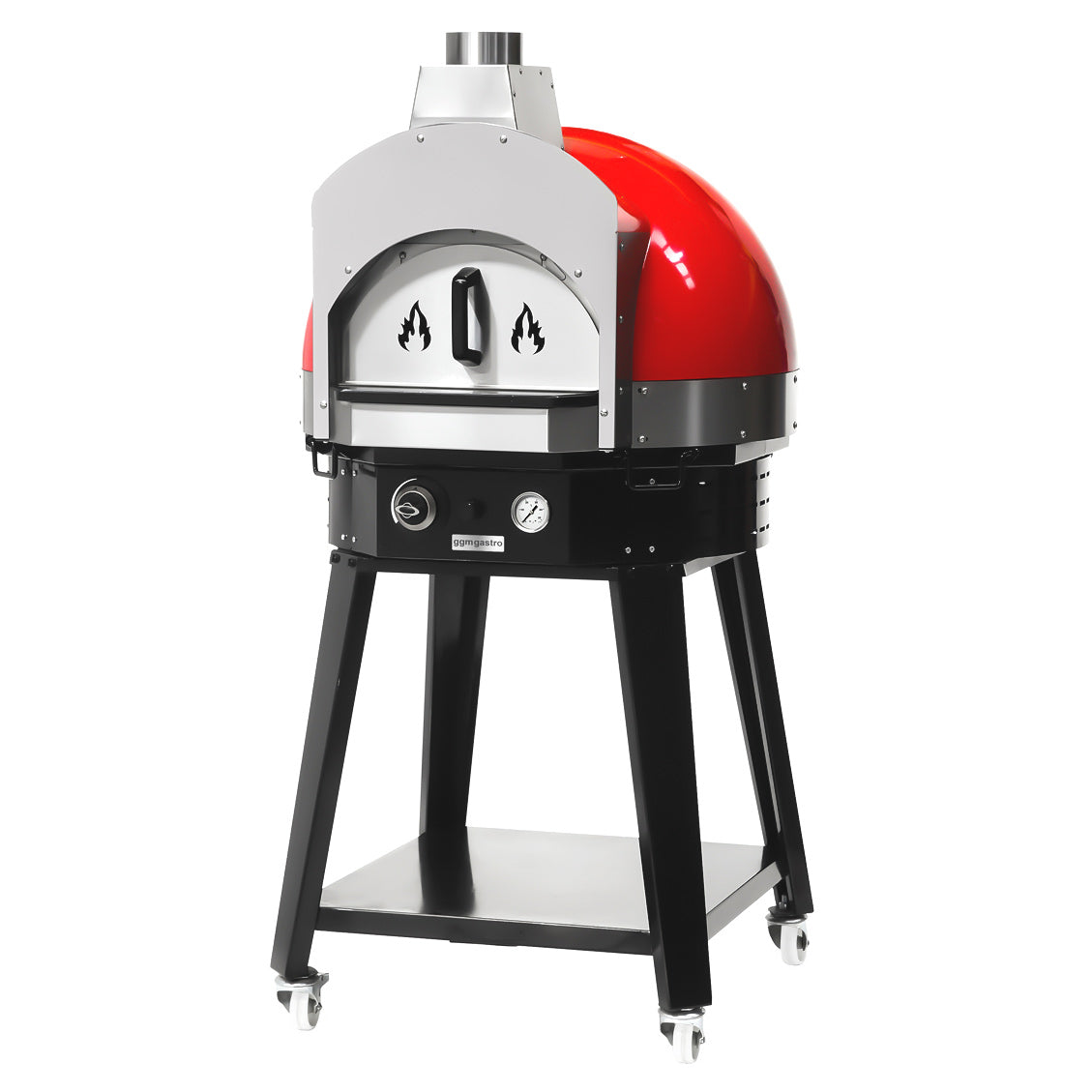 Gas pizza oven red - with base - height: 0.77 m