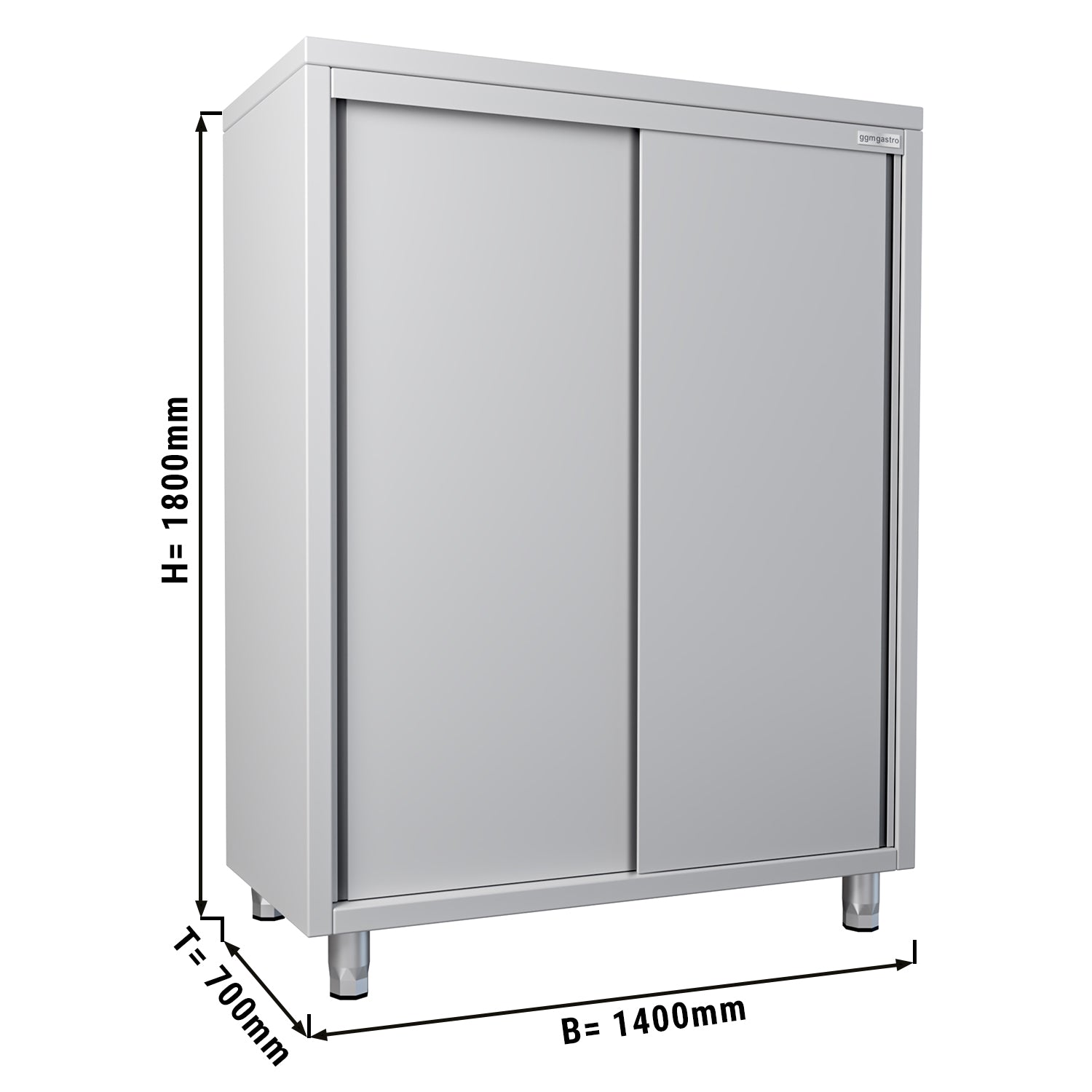 ECO dish cabinet - 1.4 m - with 2 sliding doors - height: 1.8 m