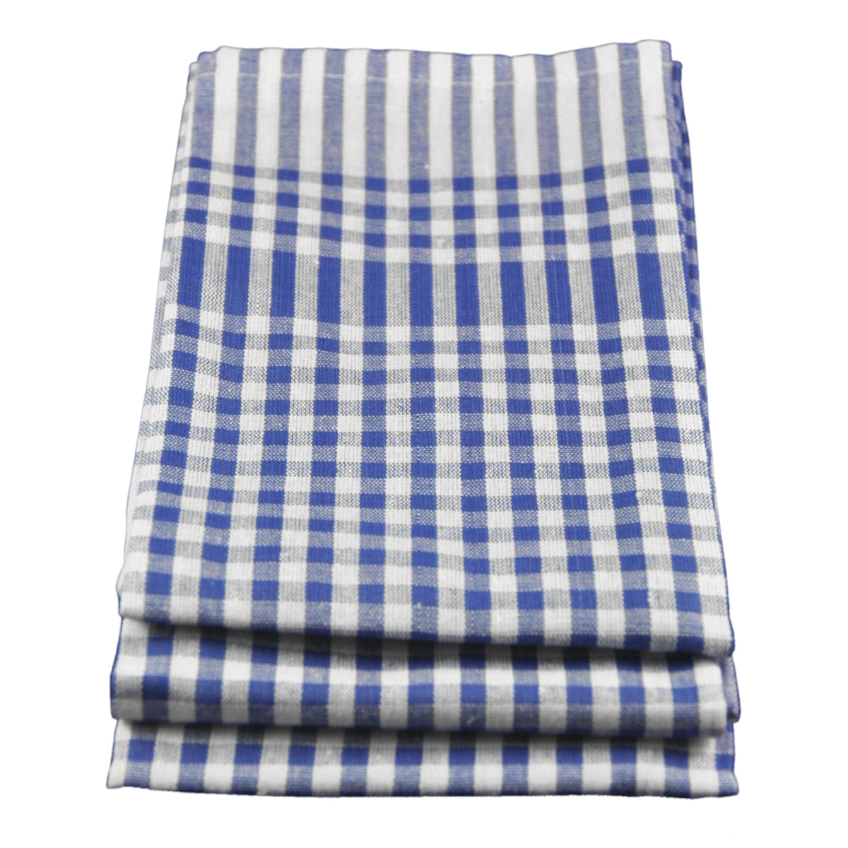 (10 pieces) Plaid tea towel - 50 x 70 cm - blue / white