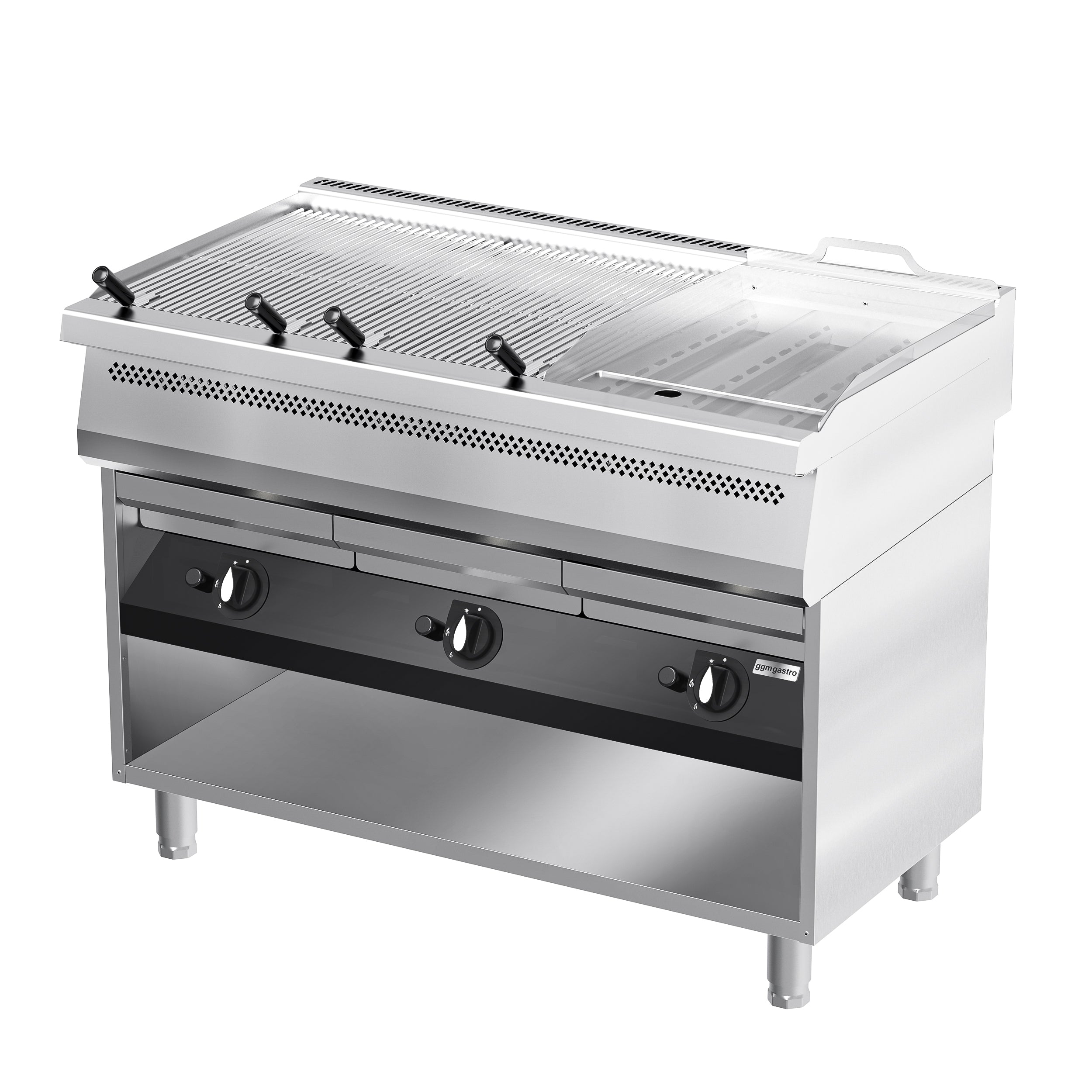 Gas water barbecue - 1.2 m - with frying plate