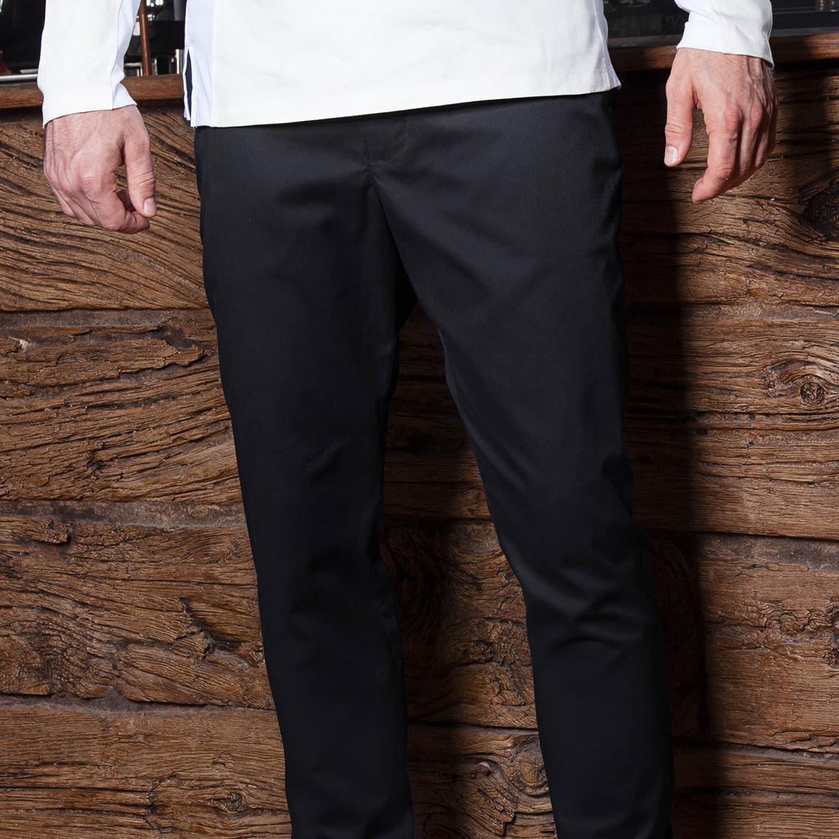 (6 pieces) Karlowsky - men's modern stretch chinos - black - size: 62