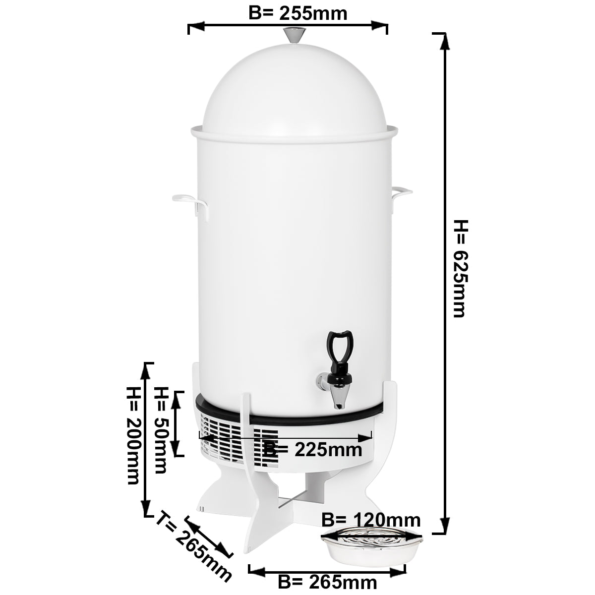 Dispenser for hot drinks - with induction