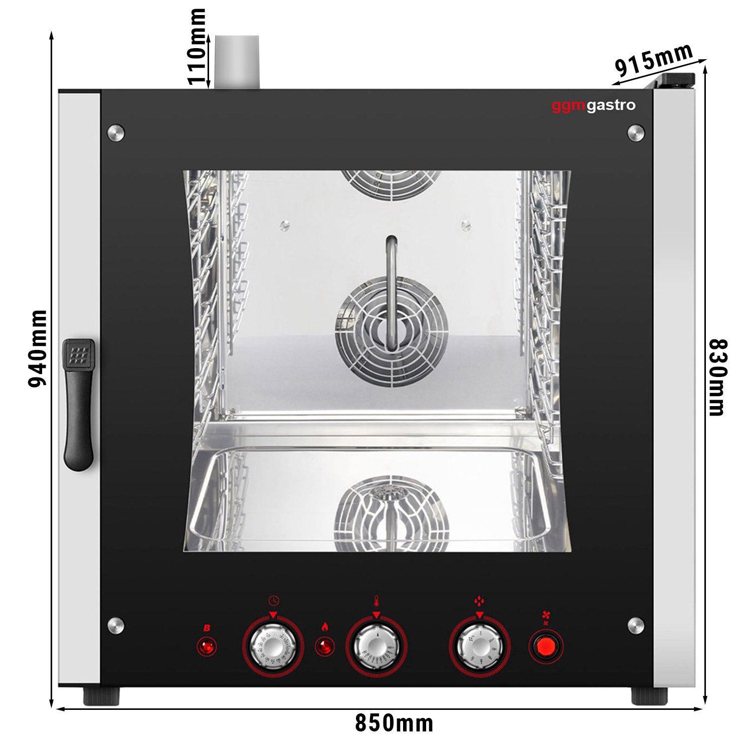 Gas convection oven 6 x GN 1/1 or EN 60x40cm