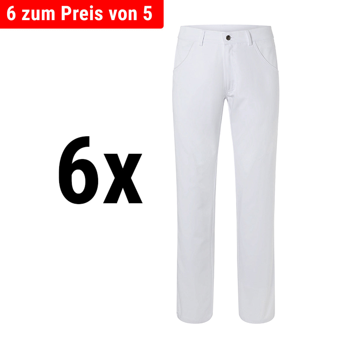 (6 pieces) Karlowsky - Manolo pants for men - white - size: 42