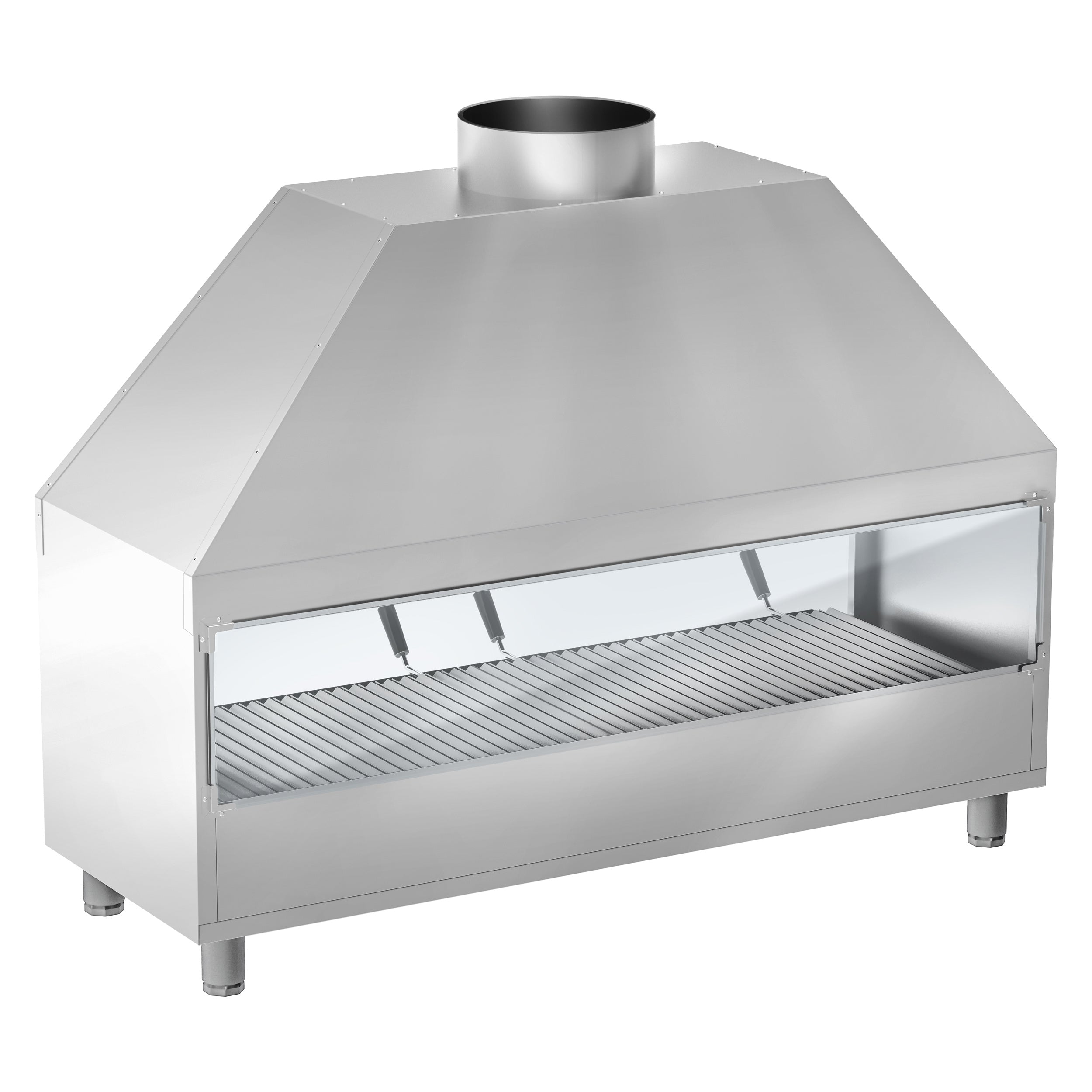 Stainless steel charcoal grill - 1.5 m