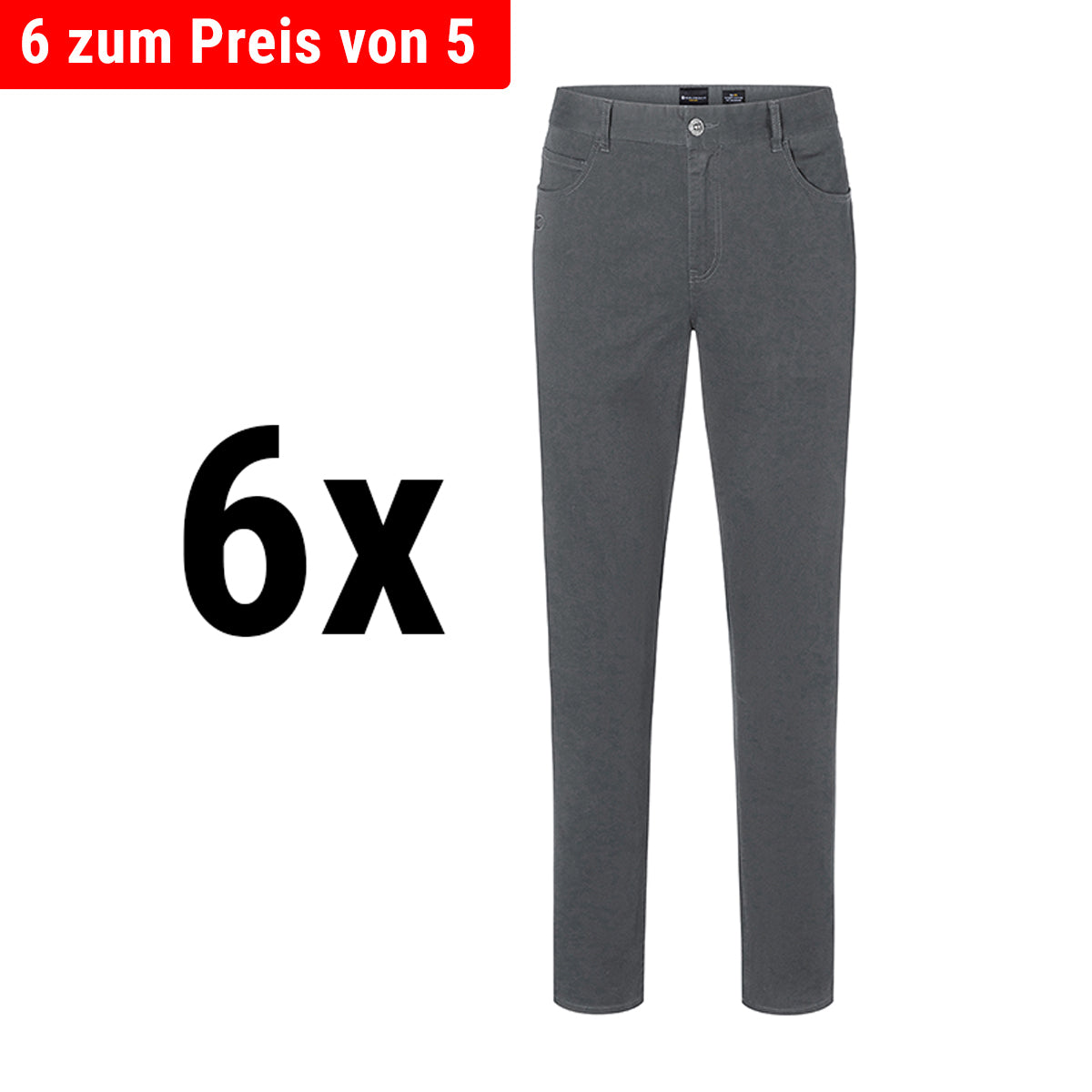 (6 pieces) Karlowsky - men's trousers with 5 pockets - anthracite - size: 46