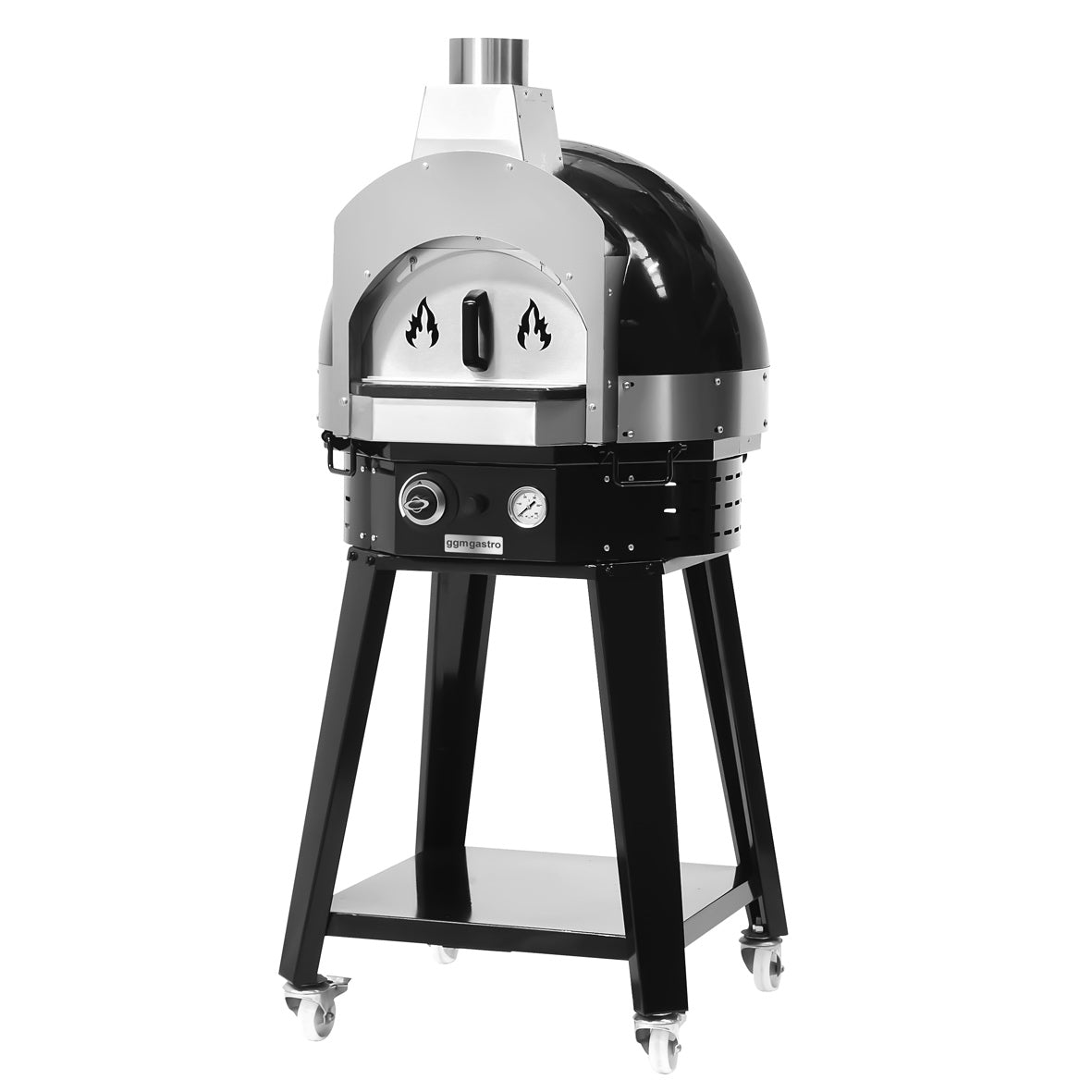 Gas pizza oven black - incl. base - height: 0.83 m