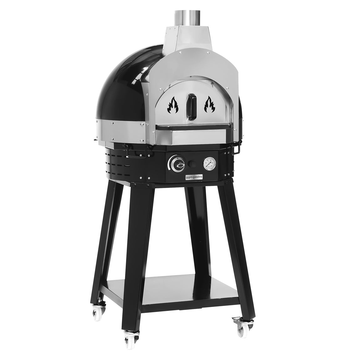 Gas pizza oven black - incl. base - height: 1.47 m