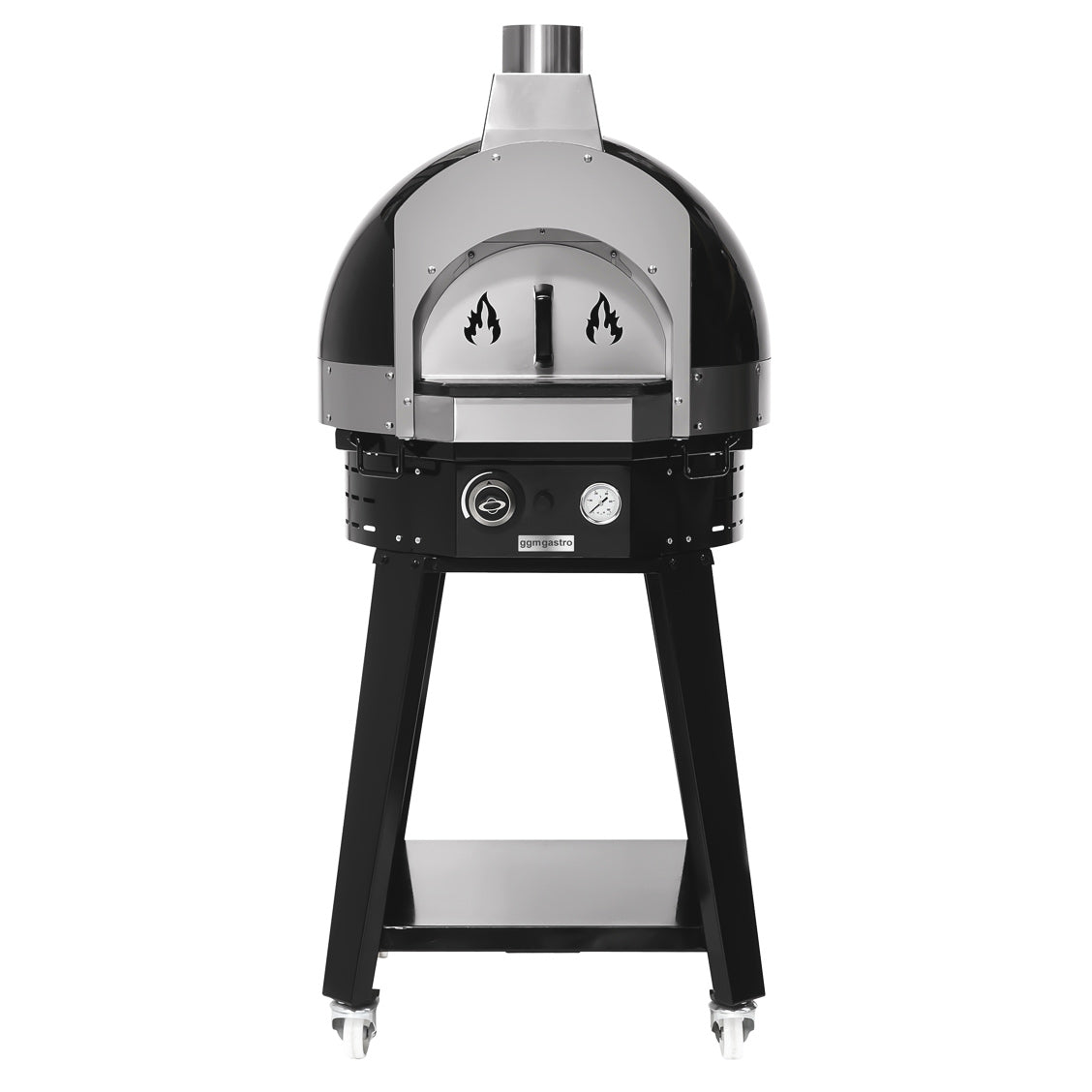 Gas pizza oven black - incl. base - height: 1.47 m