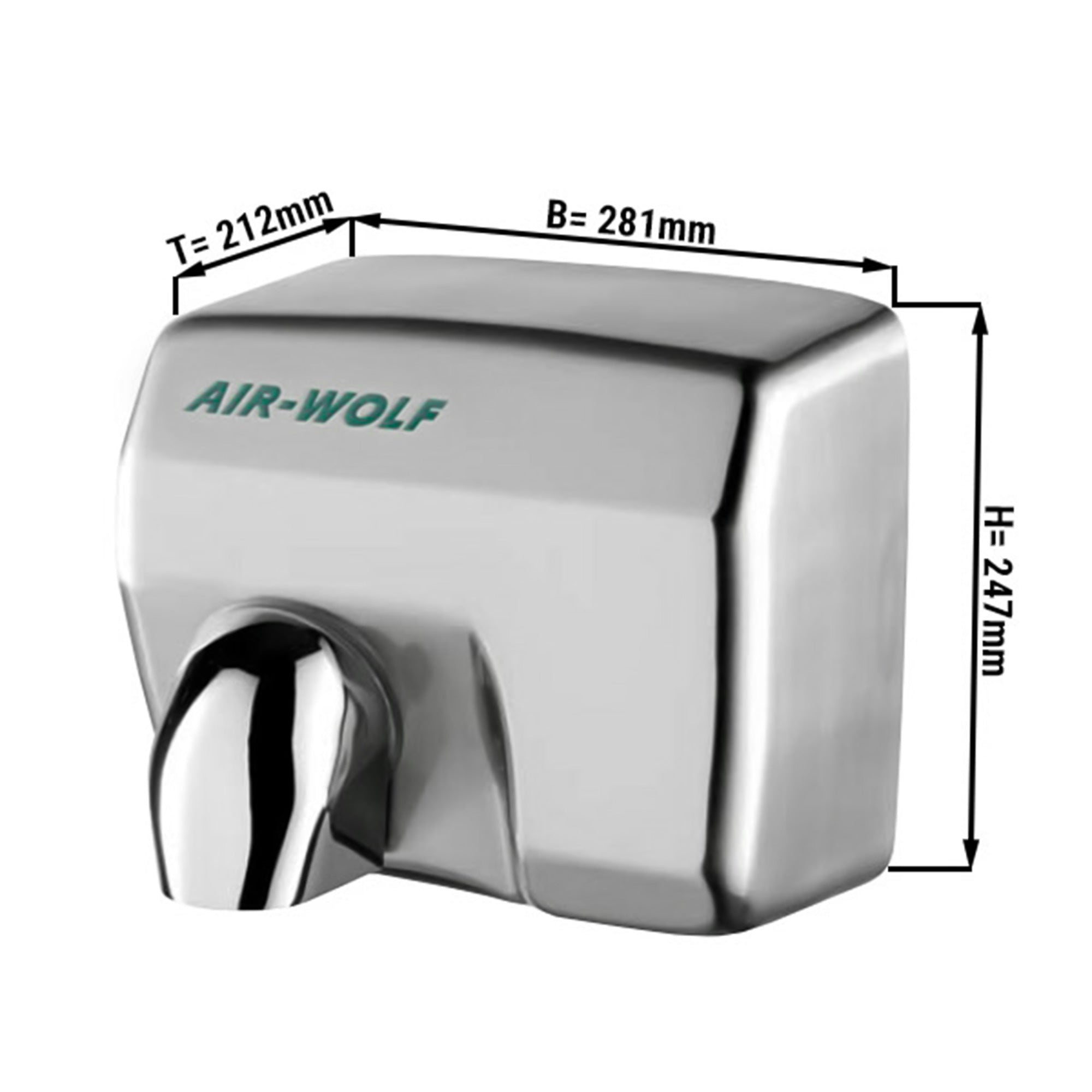 Stainless steel hand dryer - AIR -WOLF