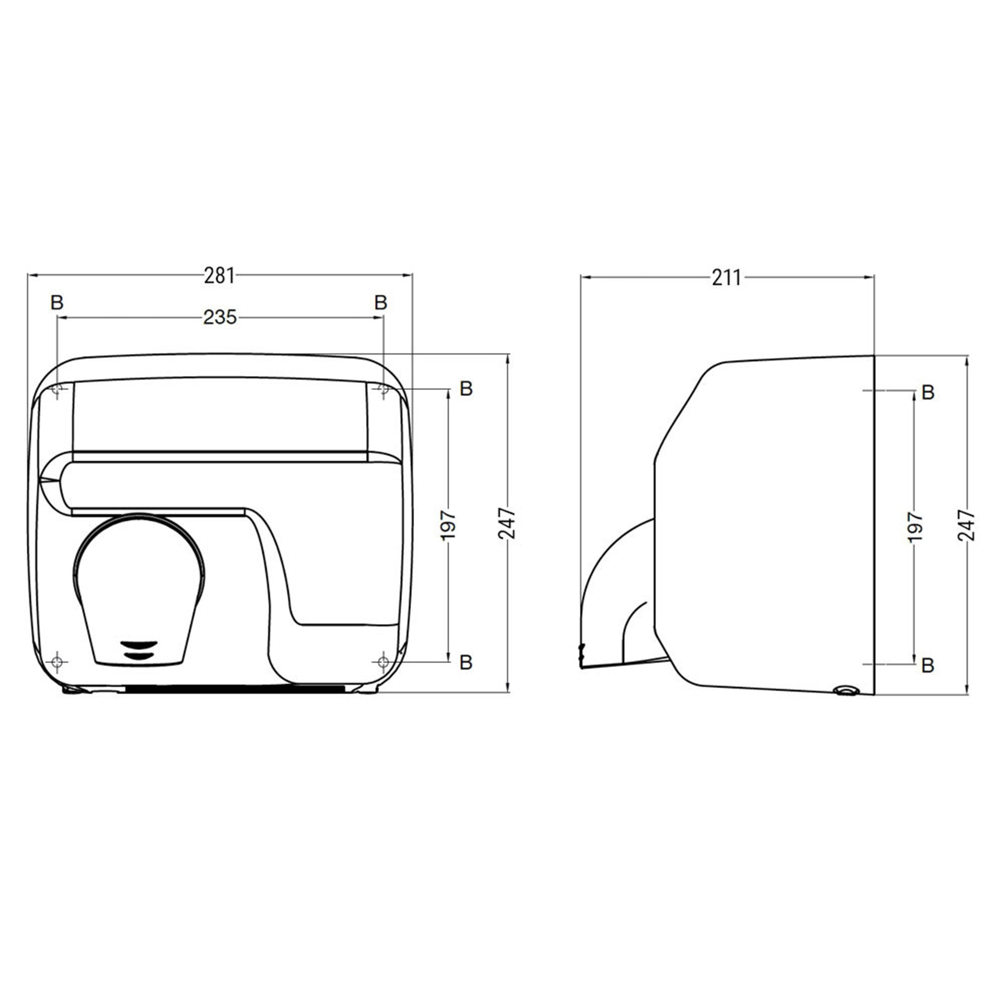 (2 pieces) AIR-WOLF - hand dryer - drying time: 25 seconds