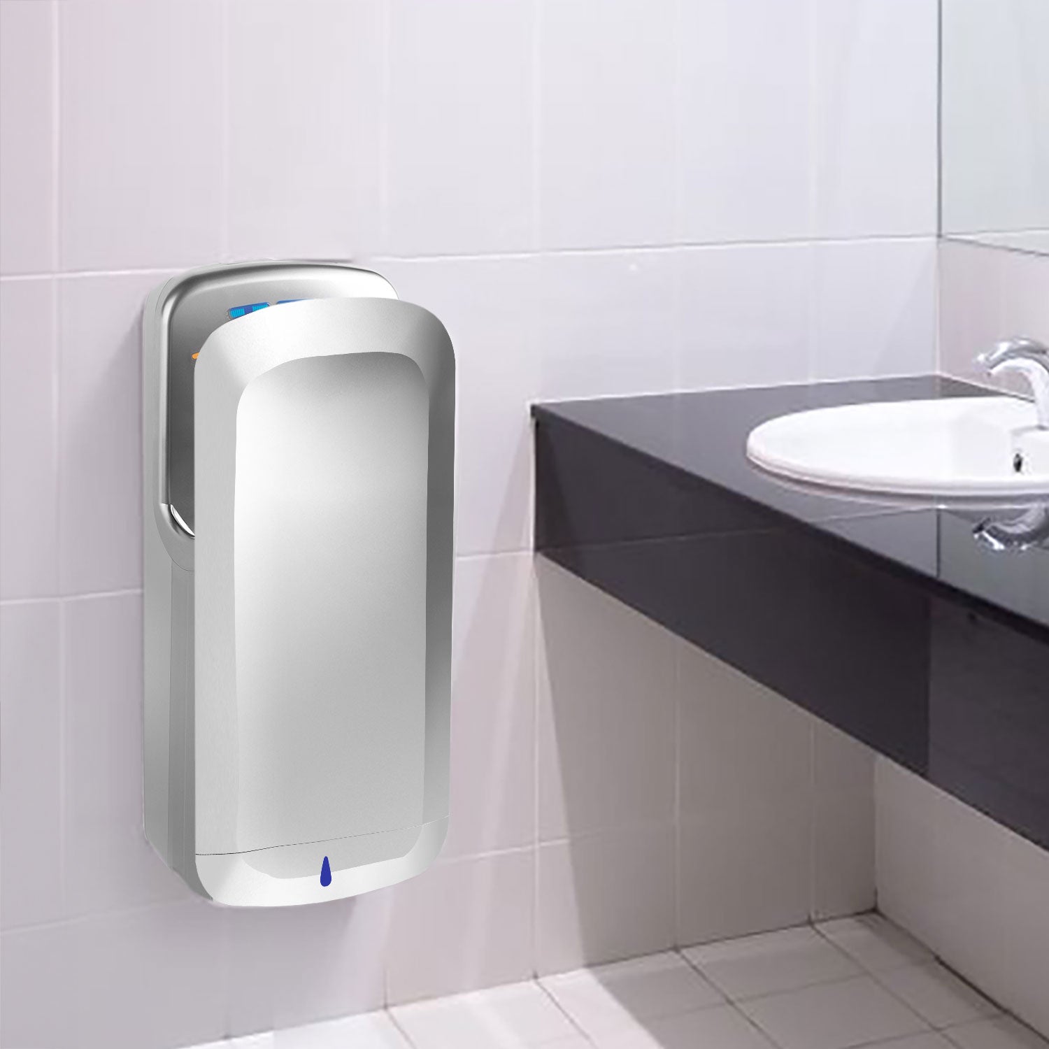 Hand dryer with filter - stainless steel