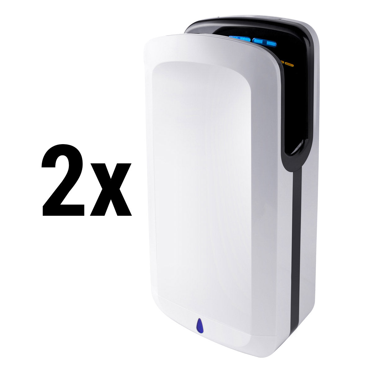 (2 pieces) hand dryer with filter - white