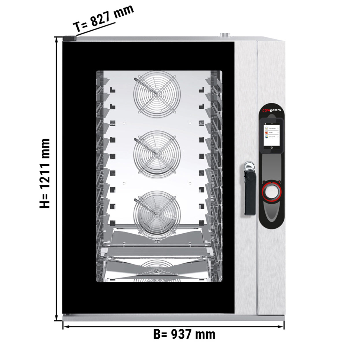 Convection oven with touch screen with built-in holder 10x EN 40 x 60 cm - incl. Self cleaning