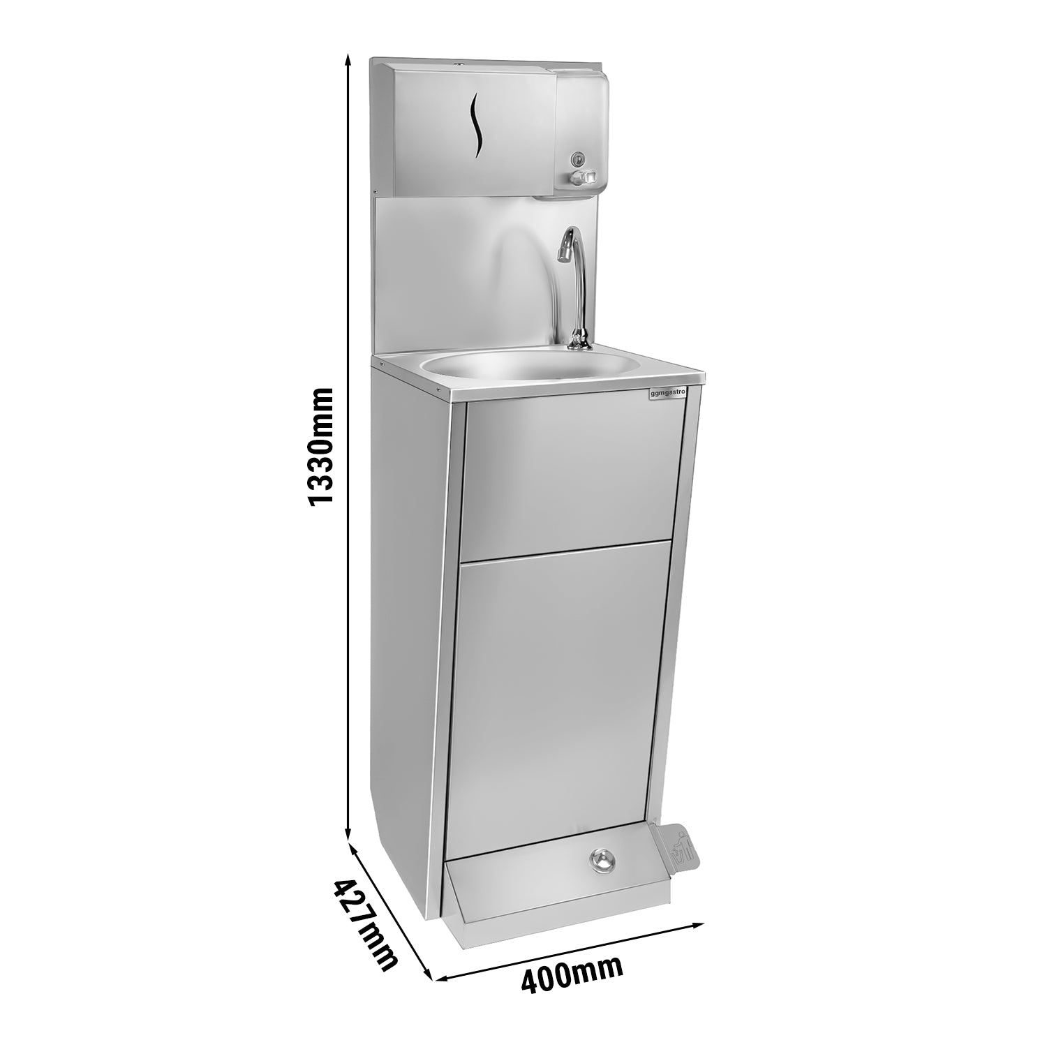 Мивка за миене на ръце 40 х 40 см със смесителна батерия (връзка за студена и топла вода)
