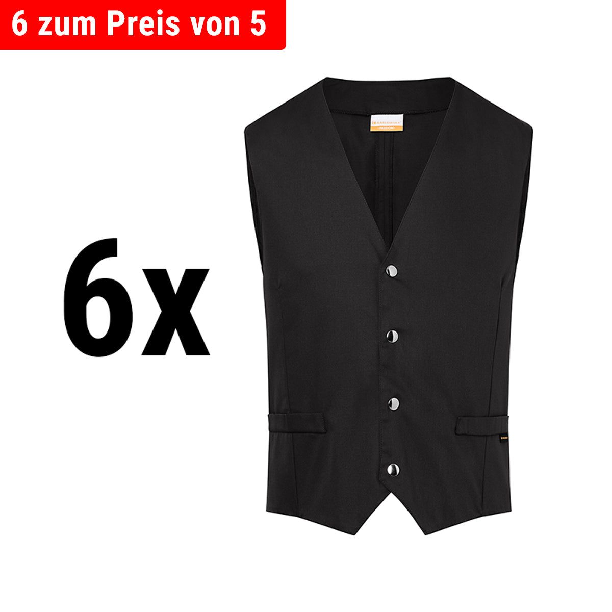 (6 pieces) Karlowsky - men's Kai vest - black - size: 58