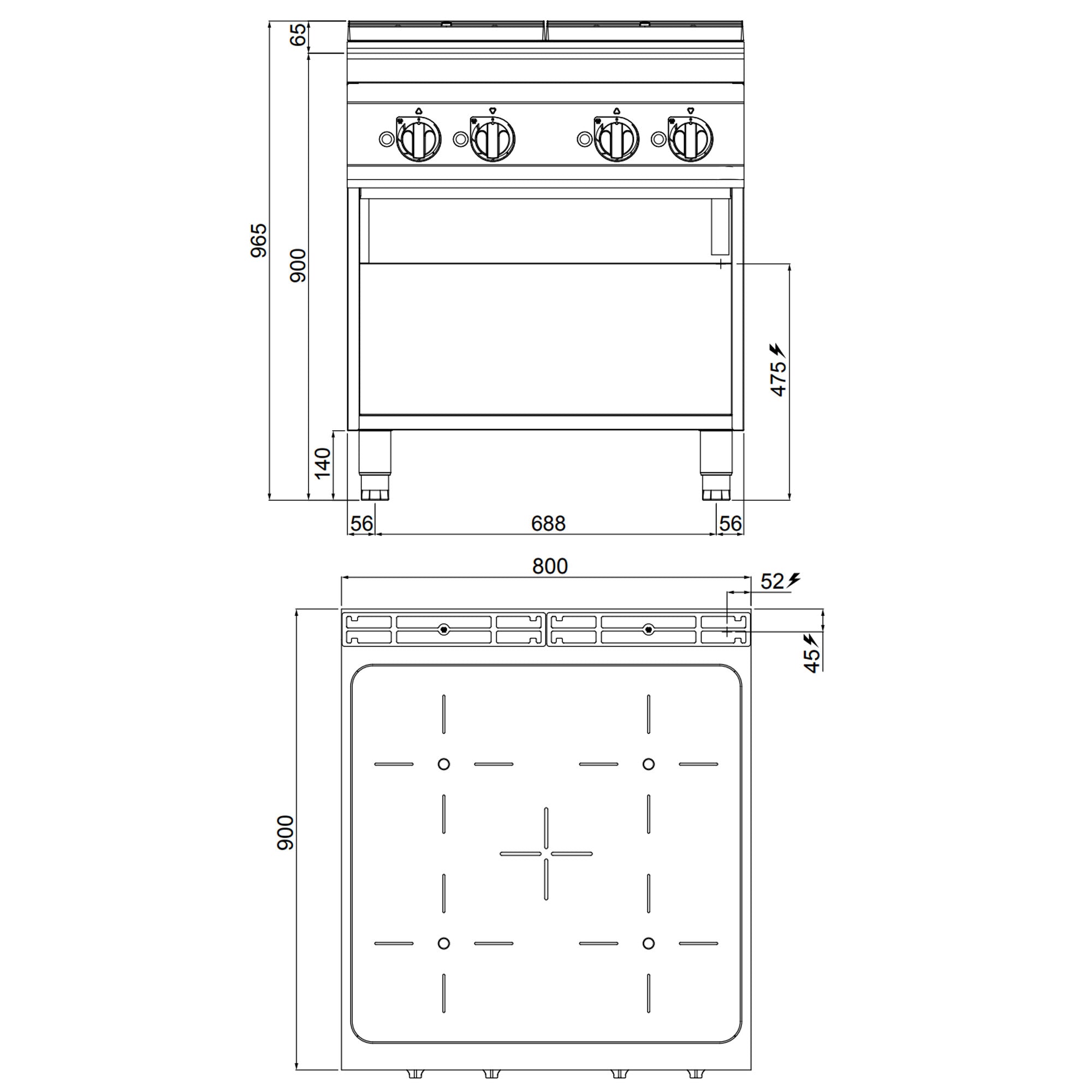 4х индукционни котлони (20 kW)