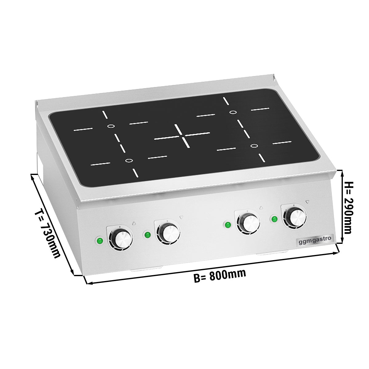 Индукционна готварска печка - с 4 котлона (14 kW)