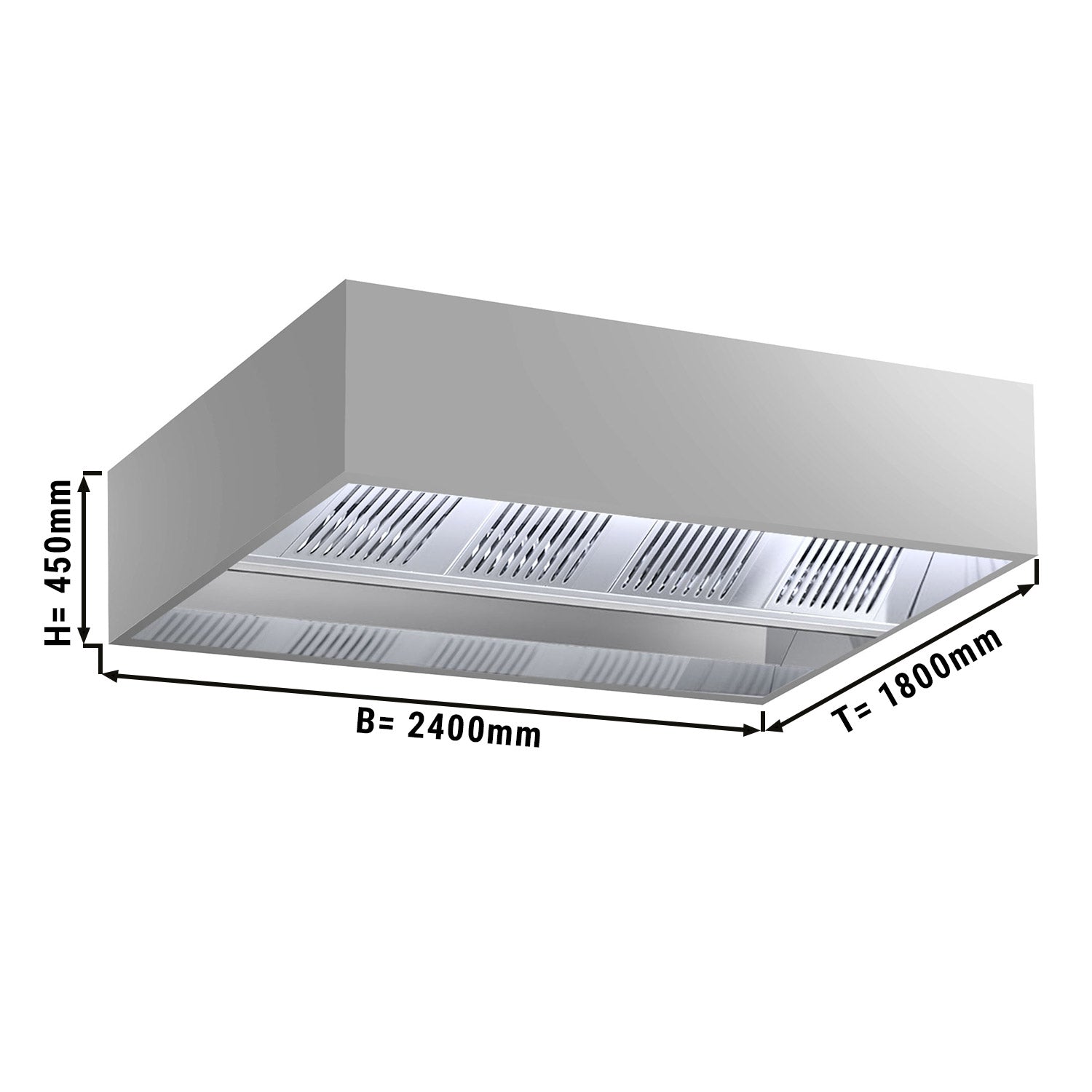 Индукционен таванен капак - 2,4 м - с филтър и LED лампа