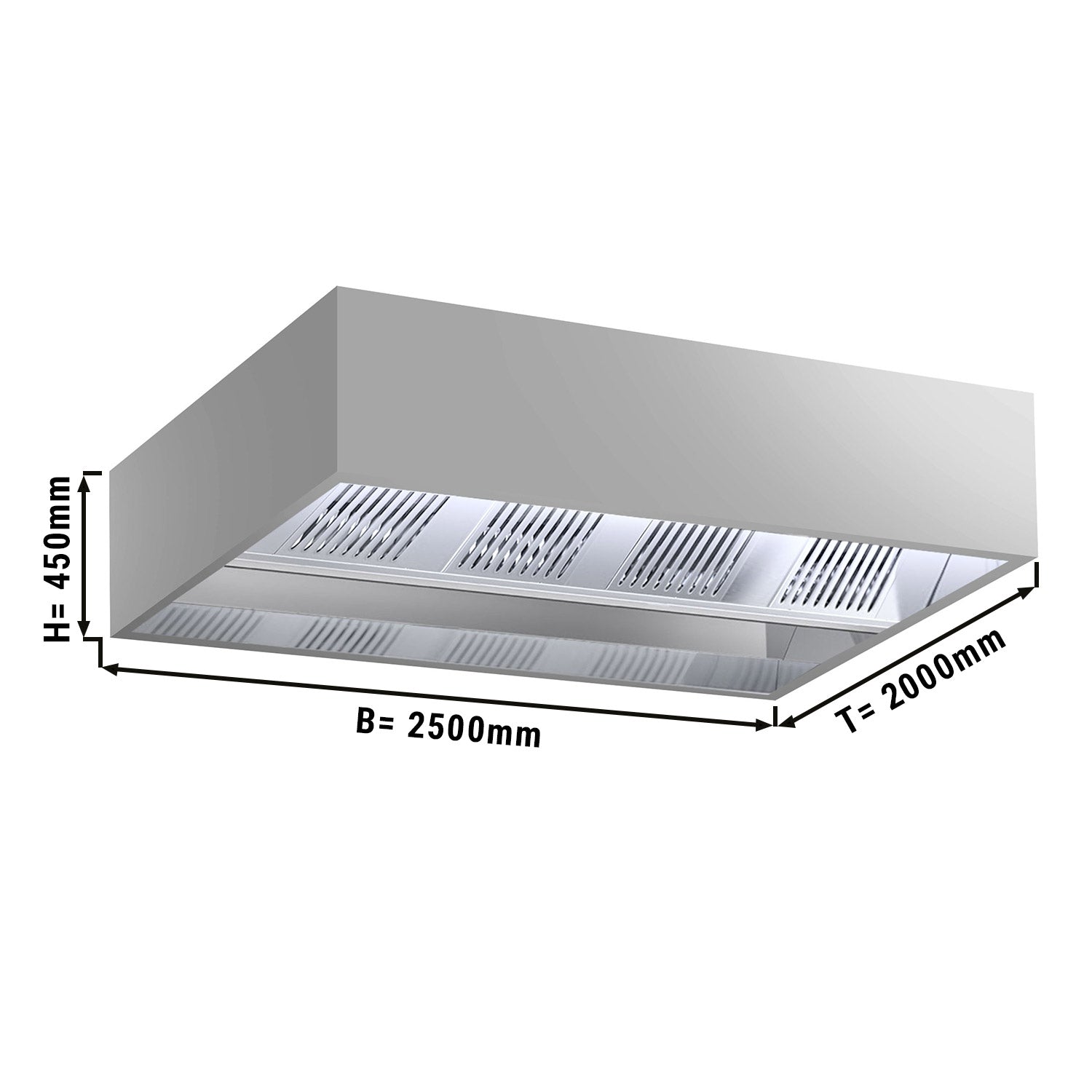 Индукционен капак за таван - 2,5 м - с филтър и LED лампа