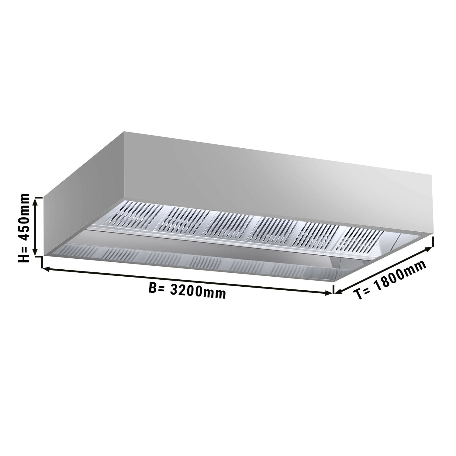 Индукционен таванен капак - 3,2 м - с филтър и LED лампа