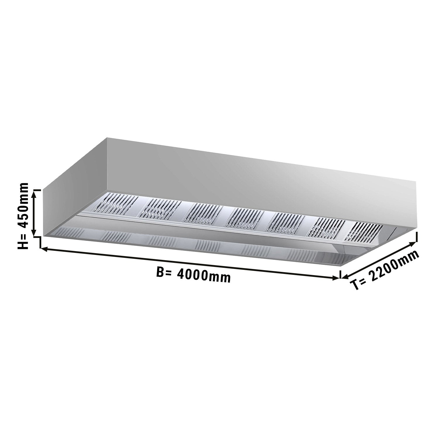 Индукционен таванен капак - 4,0 м - с филтър и LED лампа