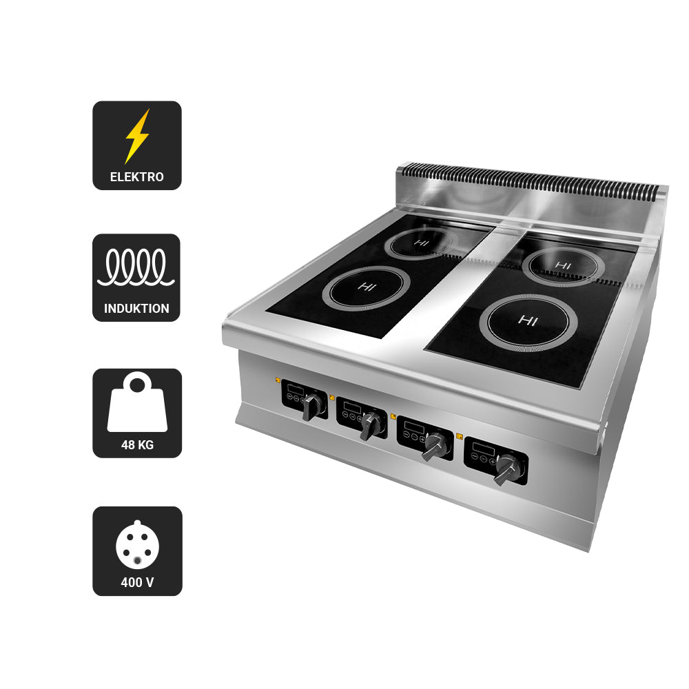 Induction stove - with 4 hotplates (4 x 3 kW)