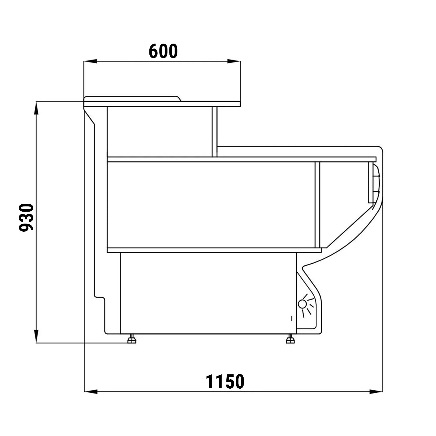 Checkout table 0.8 x 1.15 m