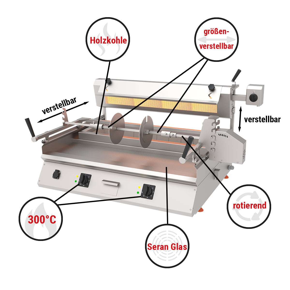 Keg kebab machine - horizontal