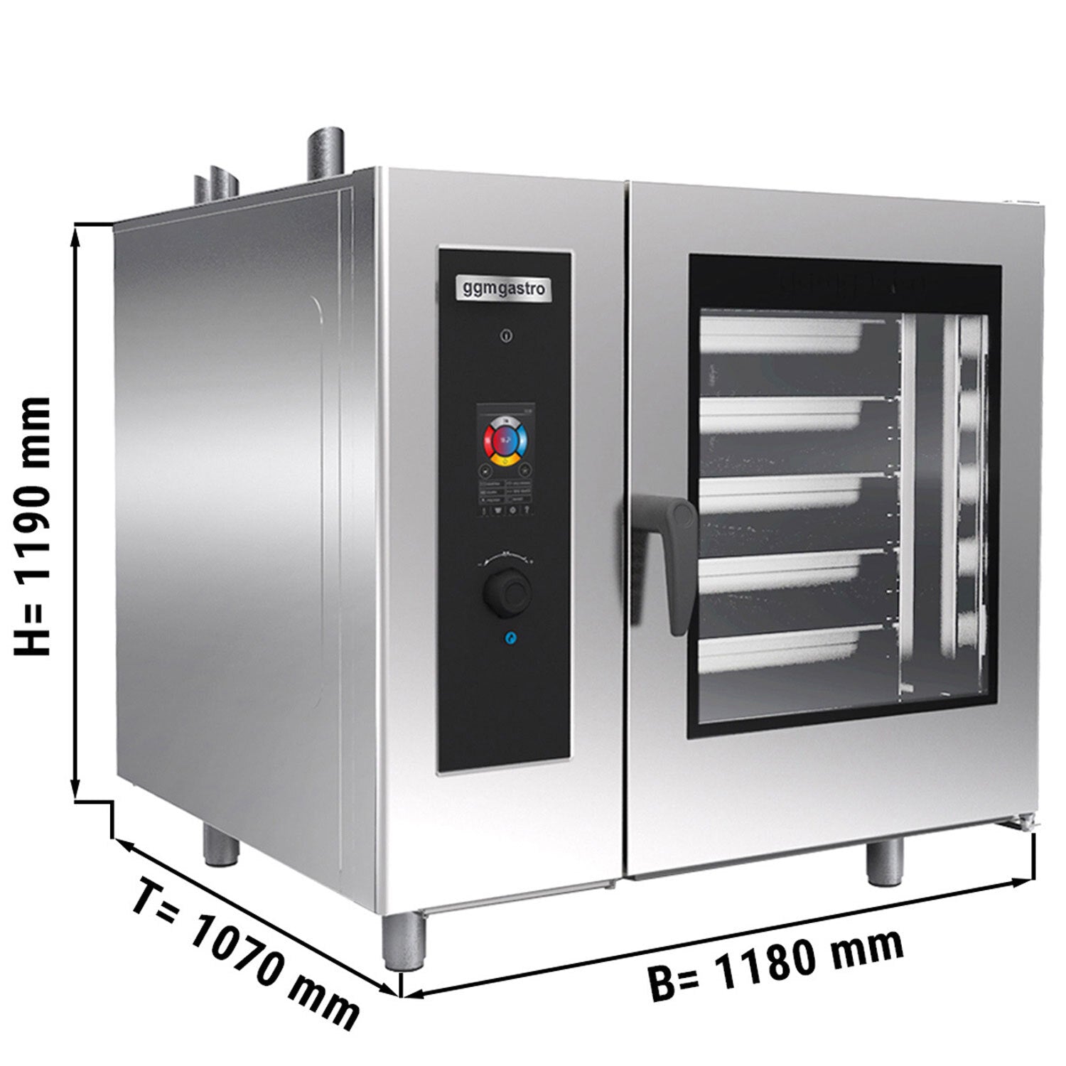 Convectomat with touchscreen - including clamps - for 10x GN 2/1 or 20x GN 1/1