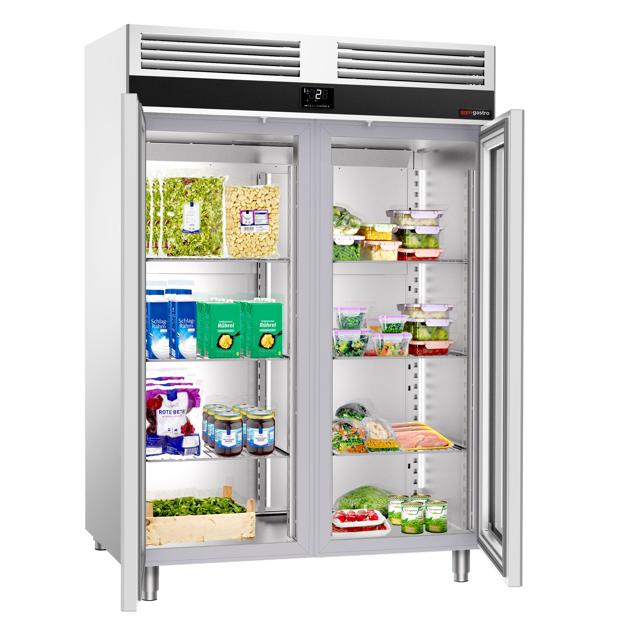 Refrigerator - 1.4 x 0.81 m - with 2 glass doors