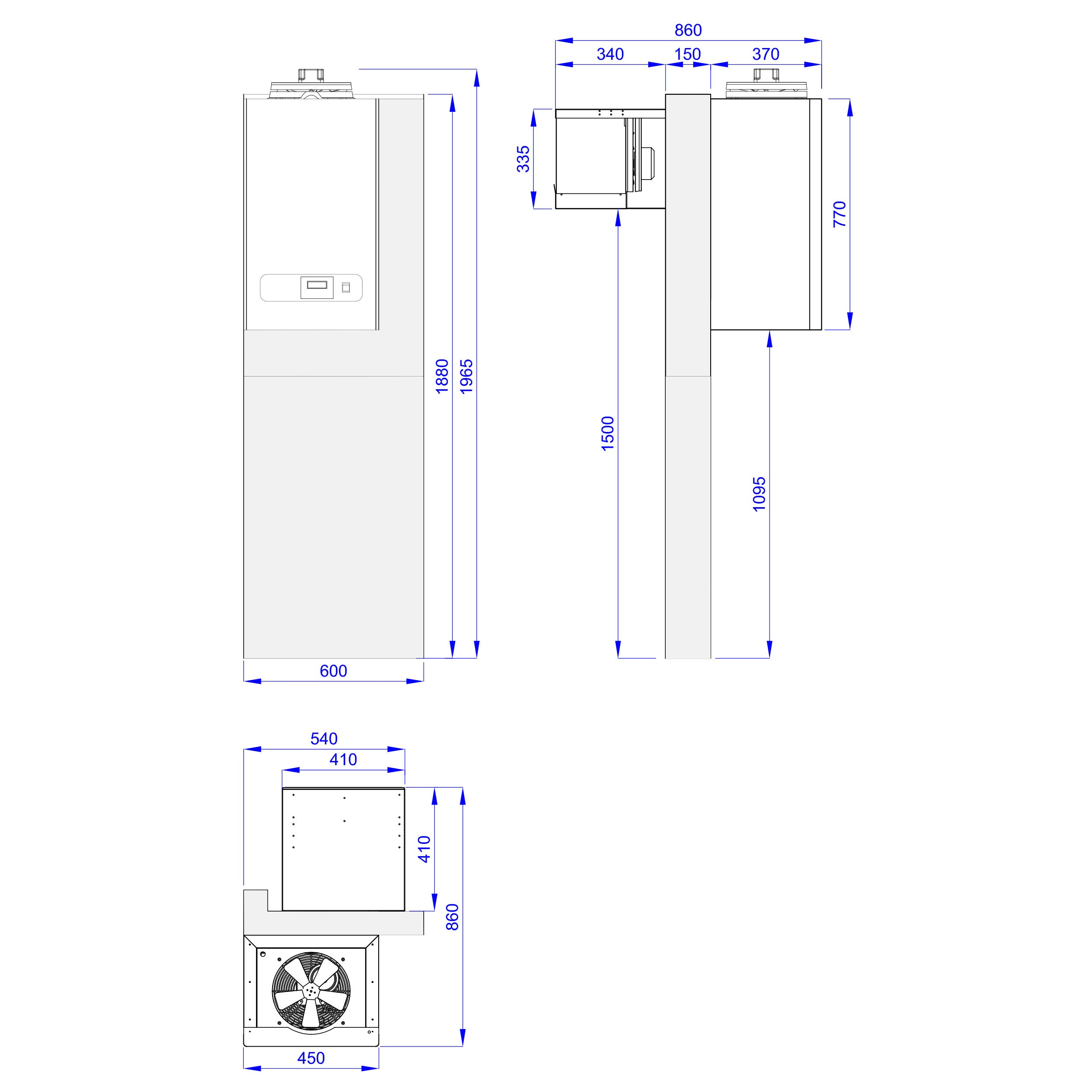 Wall cooling unit PLUS - maximum for 7.5 m³