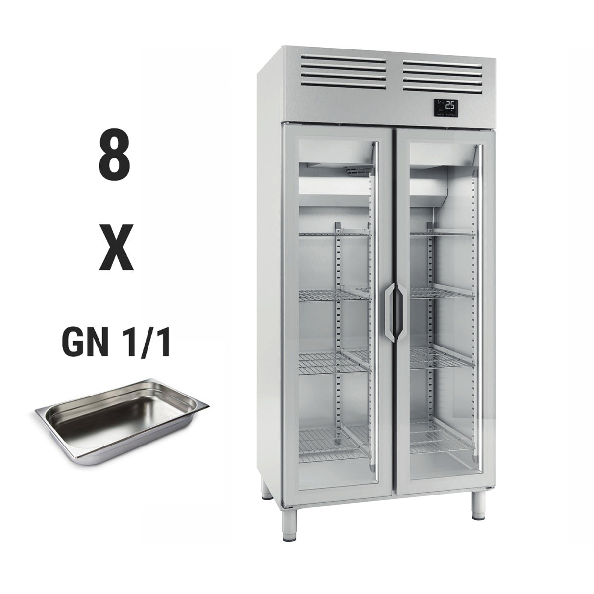 Refrigerator (GN 1/1) - with 2 glass doors