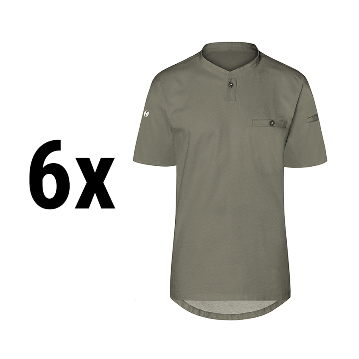 (6 pieces) Karlowsky - men's work shirt with short sleeves design - sage - size: M