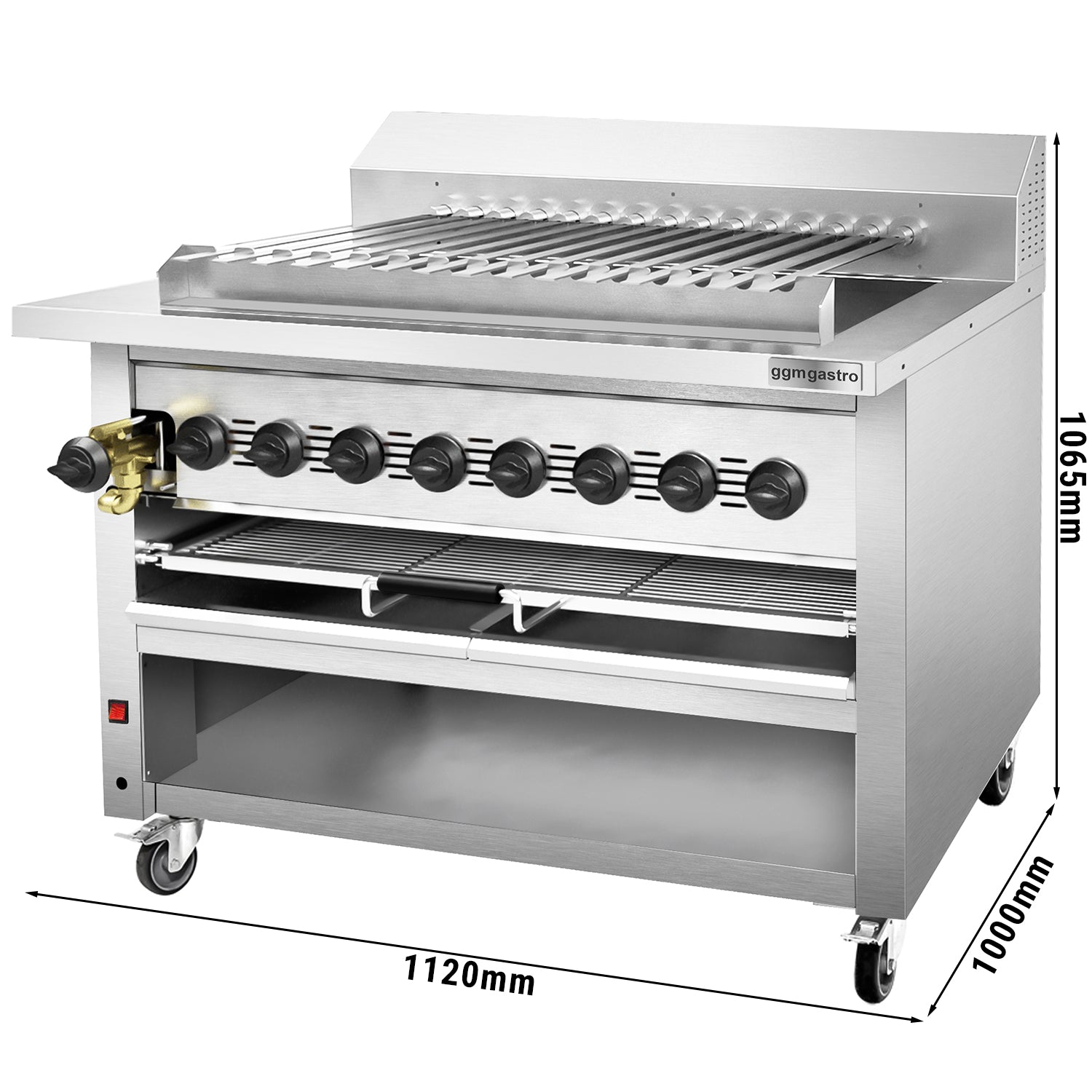 Gas combination grill with high performance - with 15 shishas