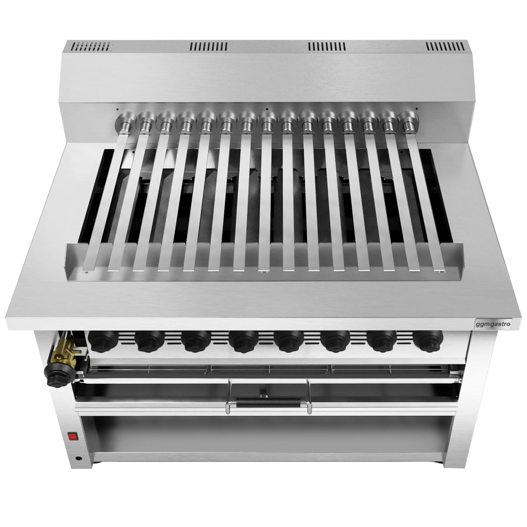 Gas combination grill with high performance - with 15 shishas