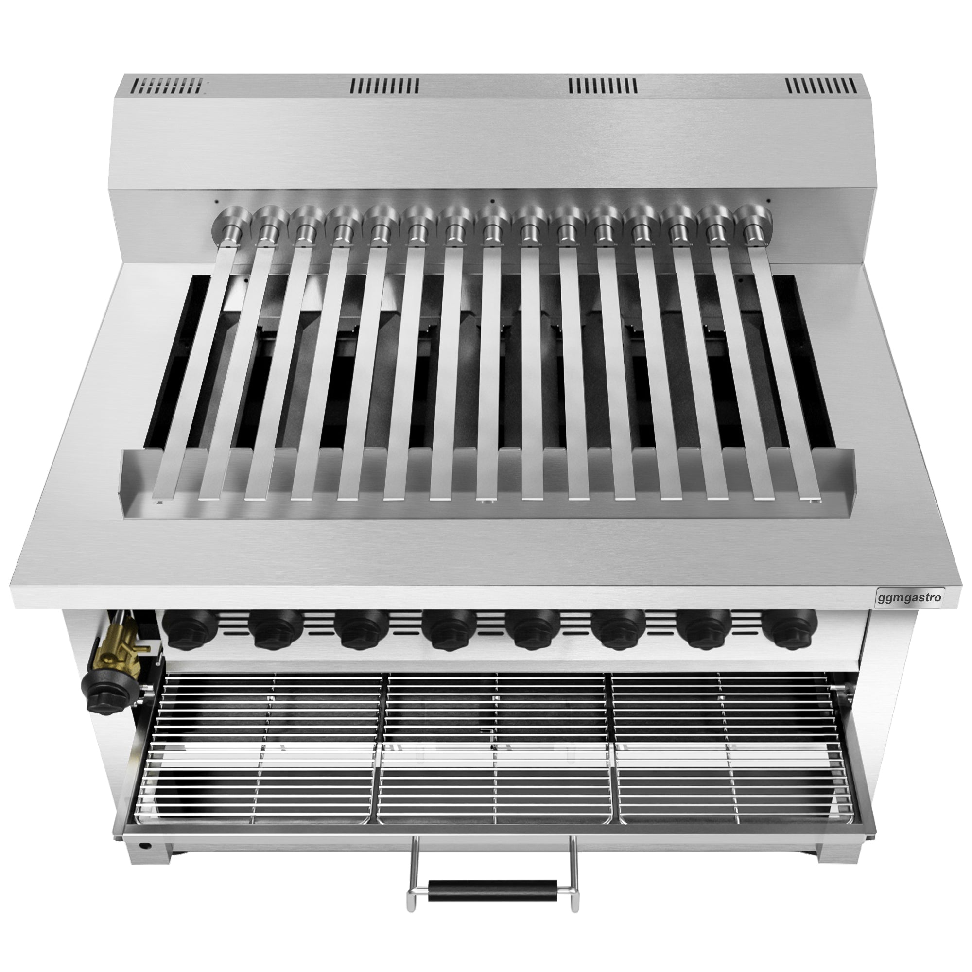 Gas combination grill with high performance - with 15 shishas