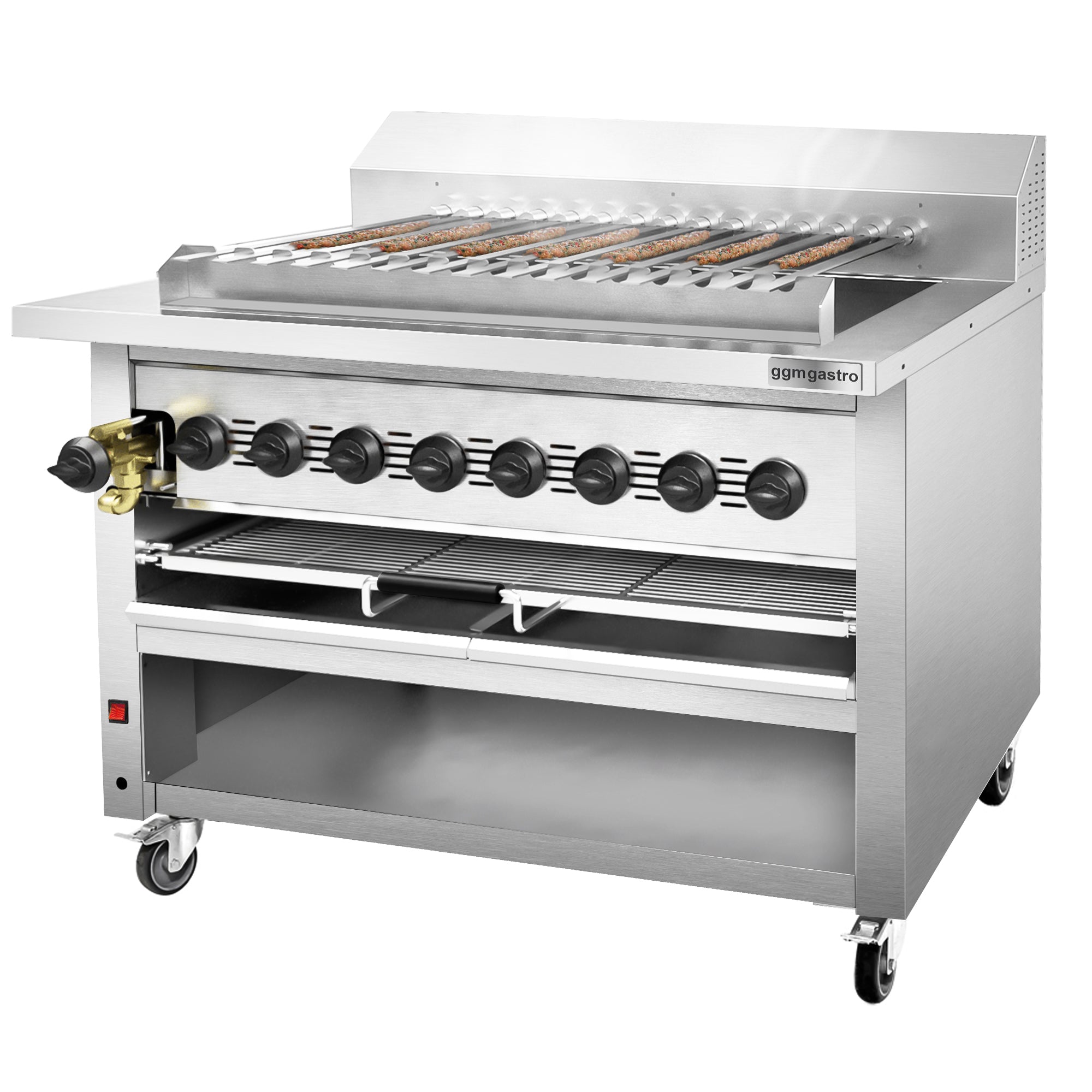 Gas combination grill with high performance - with 15 shishas