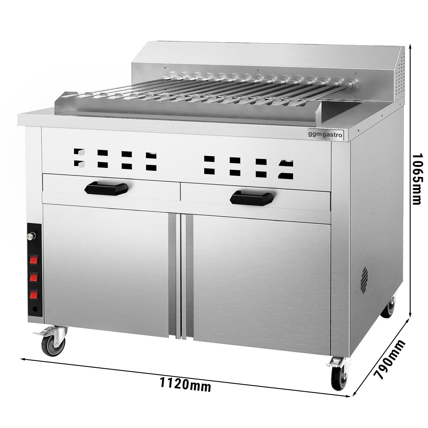 Combined high performance charcoal grill - with 15 shishas