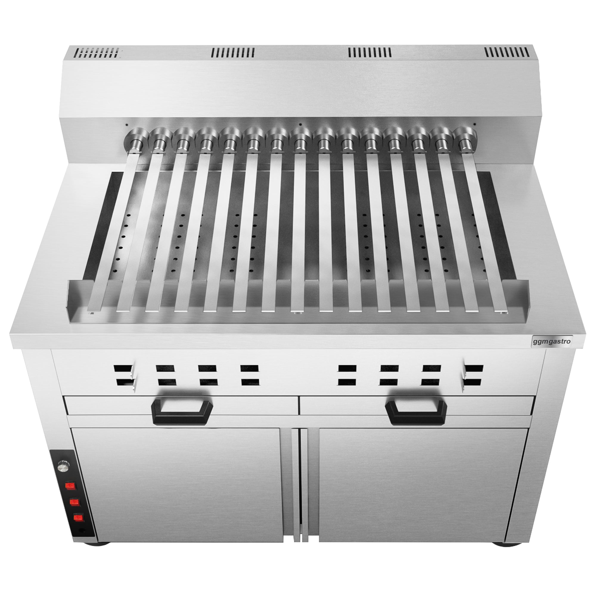 Combined high performance charcoal grill - with 15 shishas