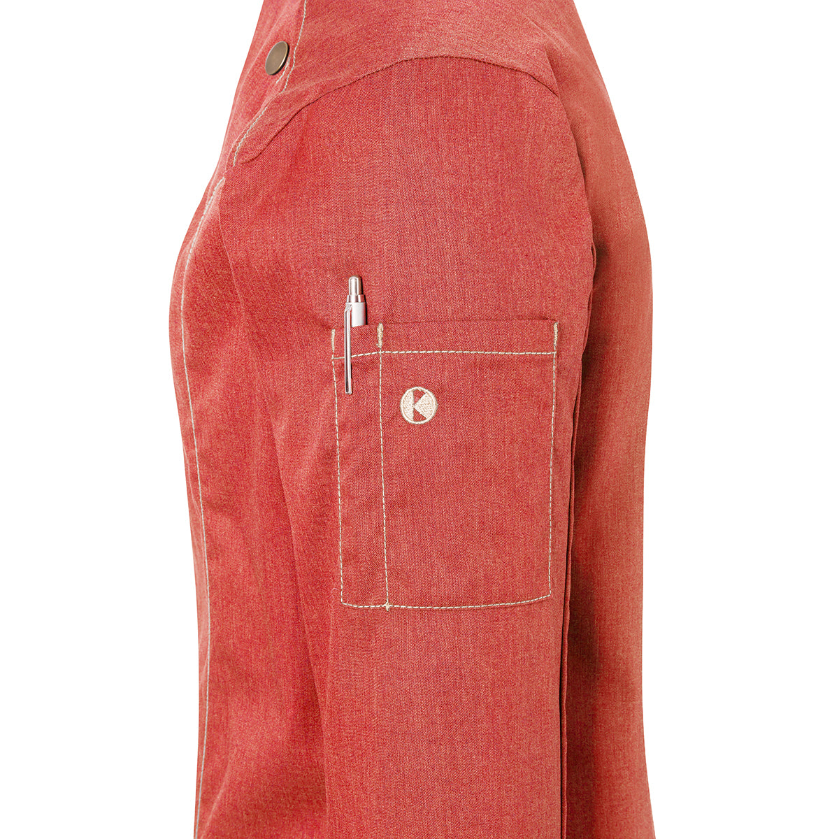 (6 броя) Дамско яке Karlowsky Chef Jeans-Style - Vintage Red - Размер: 38