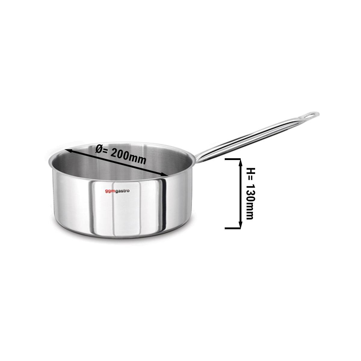 Casserole with handle - Ø 200 mm - height 130 mm