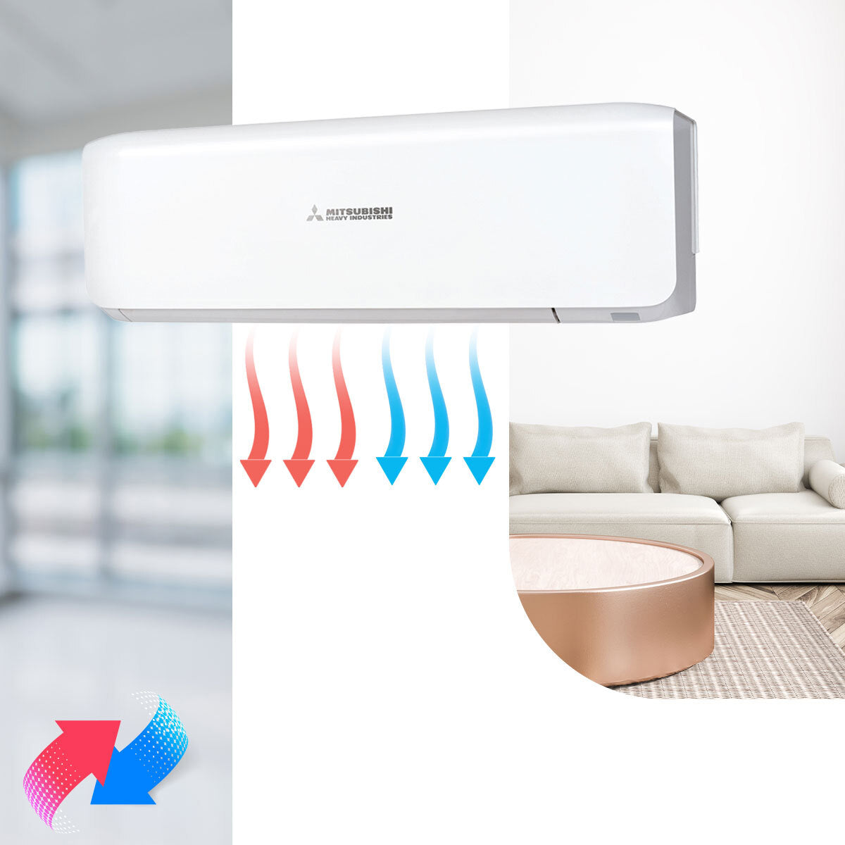 Mitsubishi air conditioner - for single rooms up to 44 m²