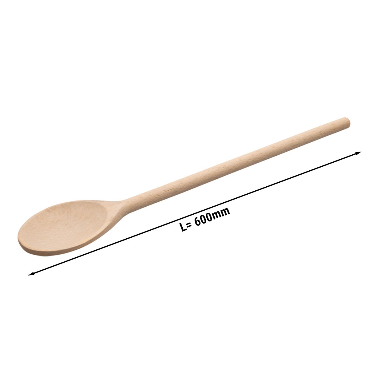 Дървена готварска лъжица -  дължина: 60 cm